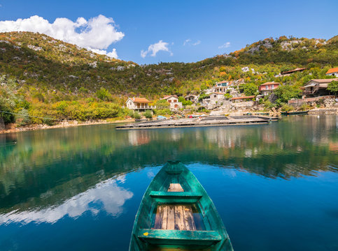 Panoramic view over Crnojevice River, Lake Skader National Park, Balkan Peninsula, Montenegro Europe