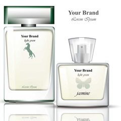 Men Perfume bottles realistic Vector. Product packaging for brands, advertise, commercials