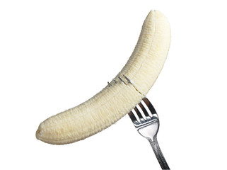 Banana on the fork