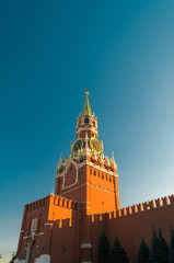 Fototapeta na wymiar Kremlin at the Red Square in Moscow, Russia. Blue sky, summer.