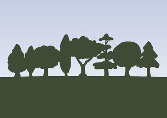 Set of Natural Stylized Tree
