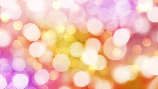 Seamless loop - Colorful pink and orange holiday bokeh lights background, HD video