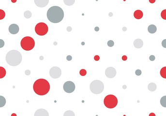 Seamless polka dot pattern with white background. Vector repeating texture.