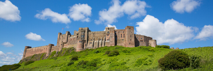 Fototapeta na wymiar Bamburgh Castle Northumberland north east England UK panoramic view