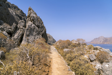mountain landscape and the ocean
