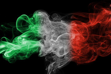 Italy flag smoke