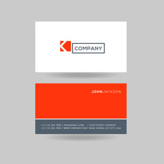 Letter K Logo Icon with Business Card Template Vector.