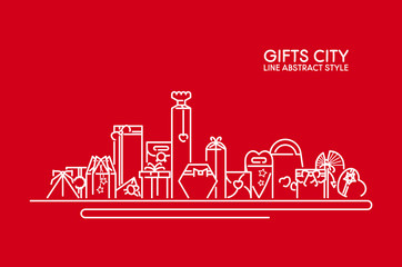 Obraz premium Vector set of different gift boxes. Flat design