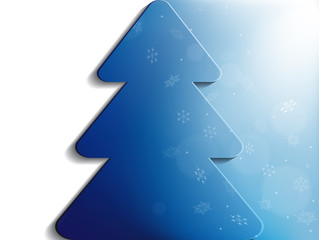 Fototapeta premium christmas card with a blue paper tree