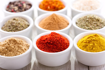 various spices for cooking