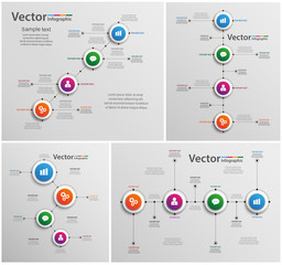 Set of colorful abstract Infographic design.  Can be used for workflow layout, diagram, business step options, banner, web design. Vector eps10 business template for presentation