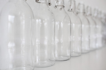 Empty glass bottles