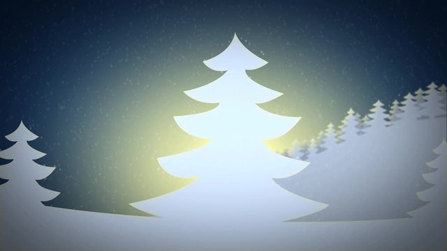 Tanne im verschneiten Winterwald - Loop
