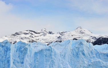 Andes mountains and glacier Perito Moreno close up, Patagonia, Argentina, South America 