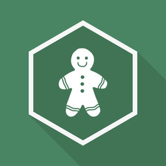 Polygon Button mit Schatten - Lebkuchen