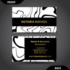 Beautiful marble business card template vector
