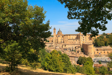 Fototapeta premium view of medieval castle in Urbino, Marche, Italy.