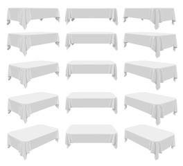 Rectangular rounded tablecloth set