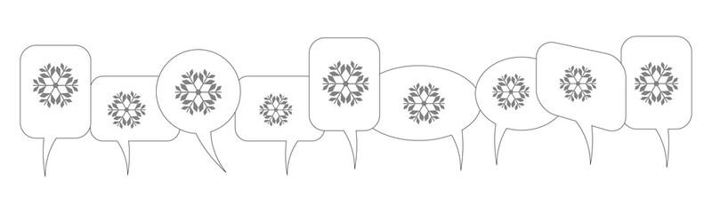 Sprechblasen - Schneeflocke schwarz