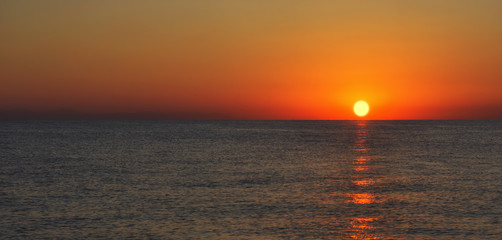 Golden sunrise at Mediterranean Sea - Kemer, Turkey