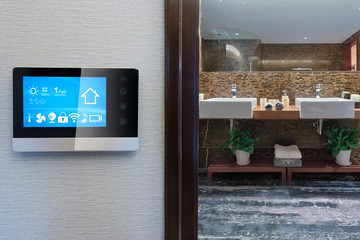 smart screen with smart home with modern bathroom