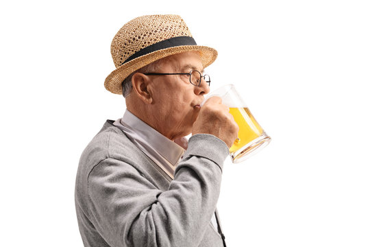 Mature Man Drinking Beer