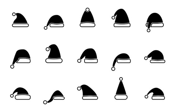 Weihnachtsm&uuml;tze Iconset - Schwarz