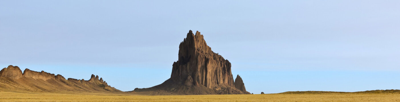 A Panorama of Shiprock in New Mexico