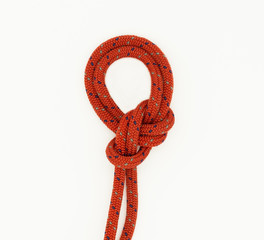 Double Bowline knot on the white background