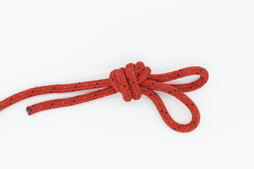 Bunny ears knot on the white background