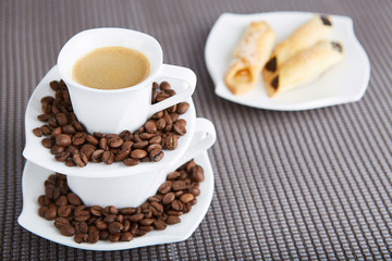 A cup of aromatic espresso. 