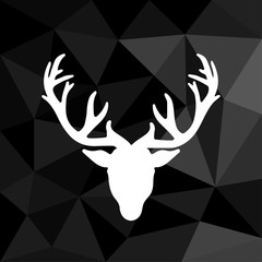 Hirschgeweih - Icon mit geometrischem Hintergrund schwarz