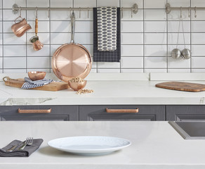 Luxury modern kitchen. Interior design.