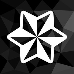 Stern - Icon mit geometrischem Hintergrund schwarz