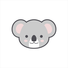 Cute Koala Face Vector Icon