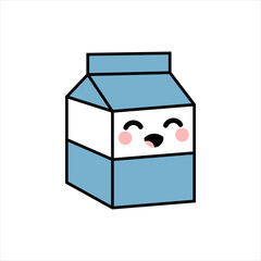 Cute Milk Box Vector Icon