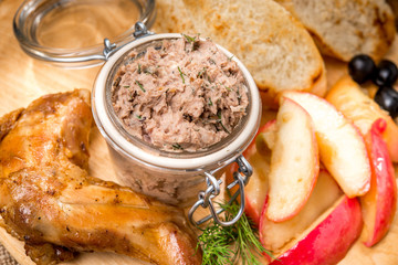 Pate from meat and rabbit