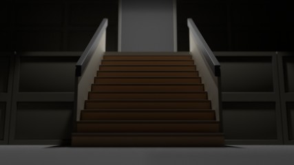 minimalism stairs into the light 3d illustration
