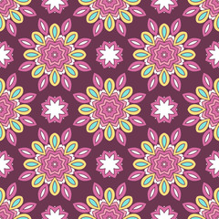 Abstract stylized floral seamless pattern. Hand drawn vector illustration