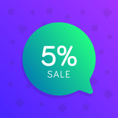 5% Percent Sale Shopping Advertising Banner