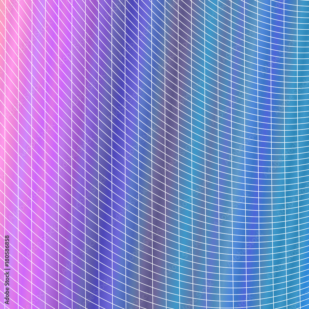Poster abstract colorful grid background - vector graphic design from curved angular striped grid