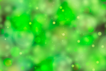 Green magic light in the dark, abstract background