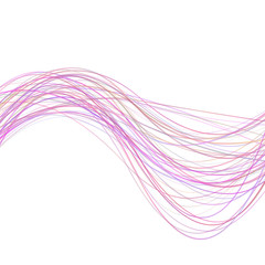 Abstract modern wavy stripe background -  graphic design from curved wave lines in pink tones