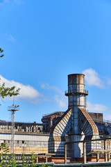 Metallurgical plant against the blue sky