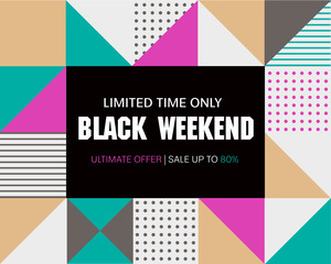 Black weekend sale background Modern design 