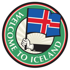 Iceland country welcome sign