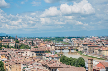 Fototapeta na wymiar The Ponte Vecchio (Old Bridge) in Florence, Italy.