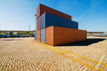 Fototapeta premium Industrial Container yard for Logistic Import Export business