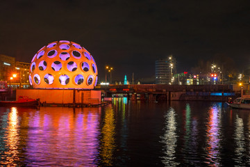 AMSTERDAM, NETHERLANDS - DECEMBER 26, 2013: Light festival in Amsterdam the Netherlands by night © Nataraj