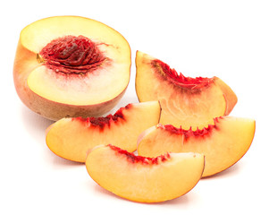 Sliced one half with a stone, four slices, isolated on white background.